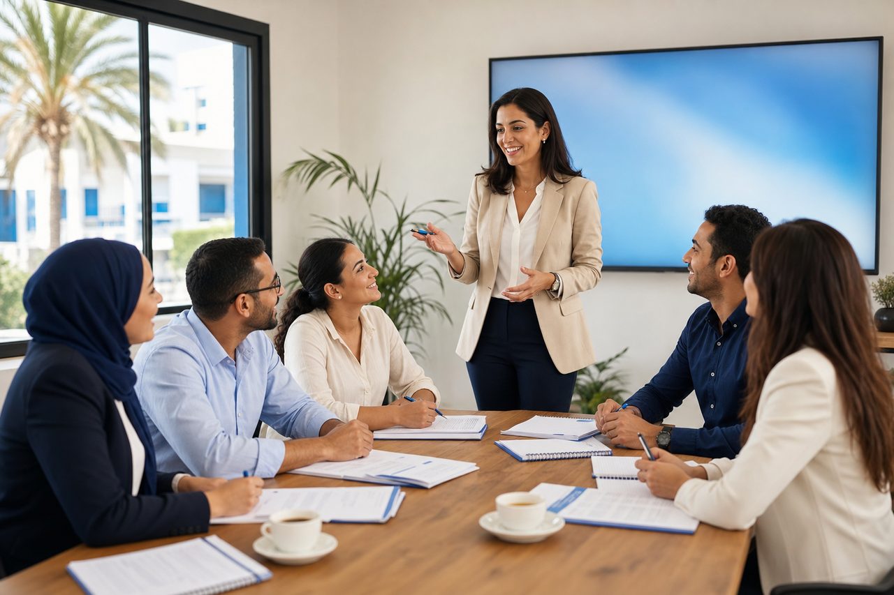 Formatrice BIMCOT animant un atelier sur les systèmes de management ISO avec un groupe de professionnels